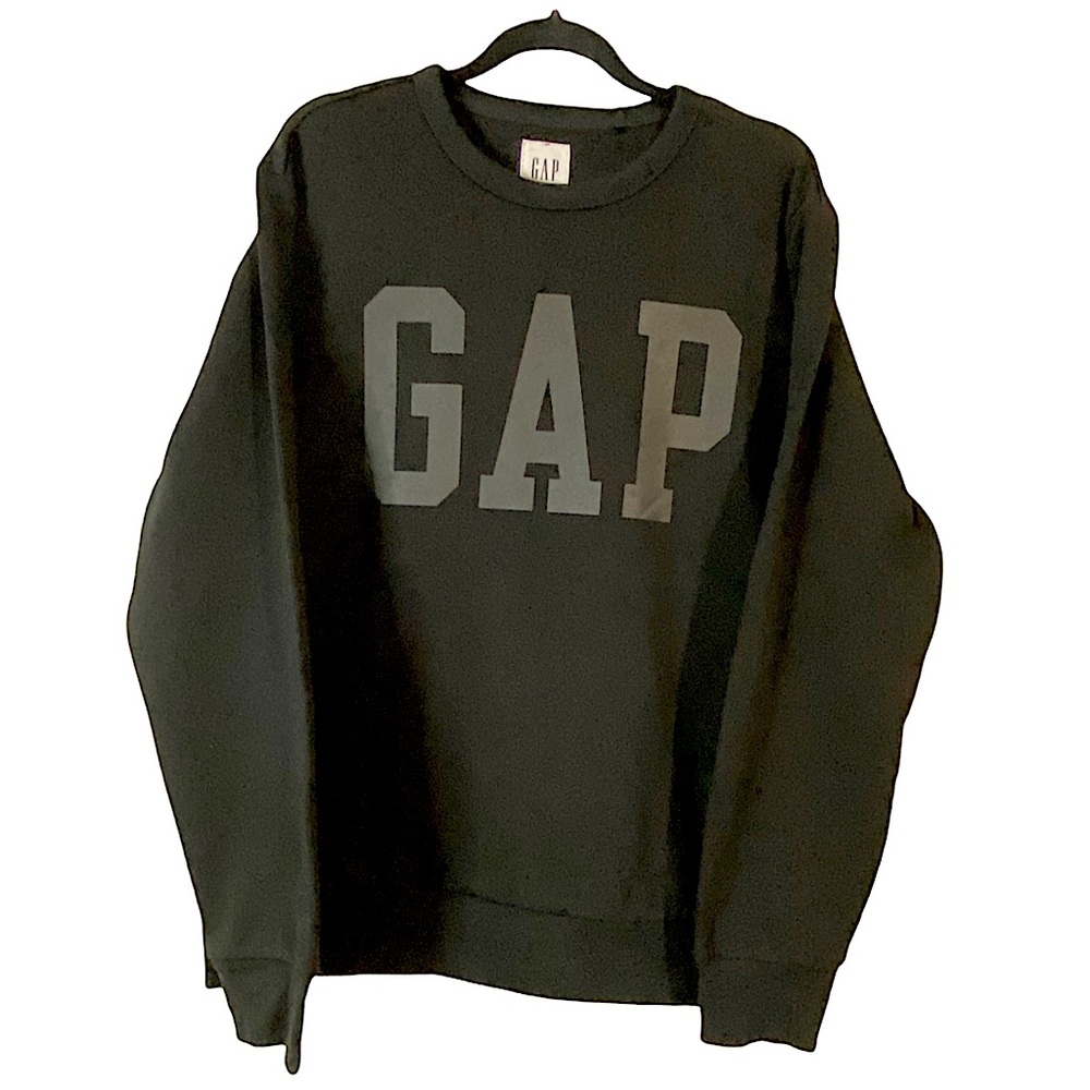 GAP NWT MEN’S Black Crewneck Pullover Sweatshirt